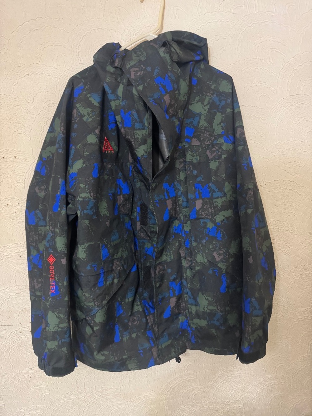 Nike ACG Gore-Tex Jacket SIZE M CI0427-416 Print Black Lab GoreTex Green Blue